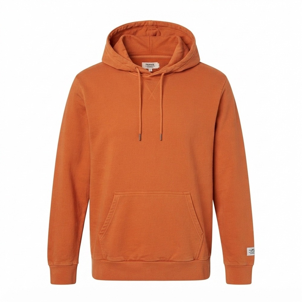 Huffer Hoodie Men Large Burnt Orange Long Sleeve Pullover TRUE HOOD/CONT BADGE